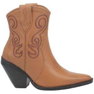 DINGO Women's Pretty N' Prissy Western Fashion Leather Upper Boot Size 10M CAMEL